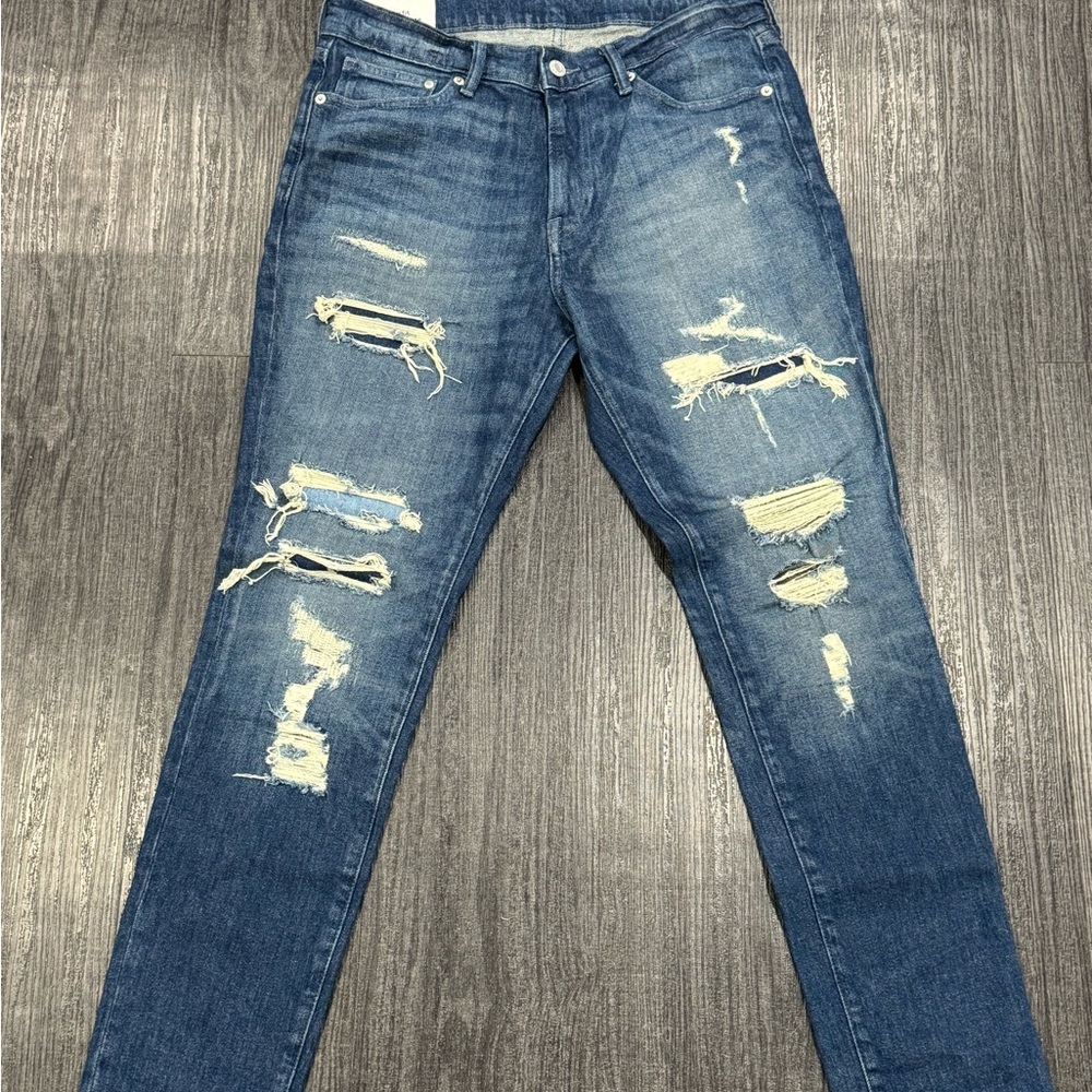 H&M Blue Skinny Distressed Jeans